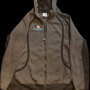 Hot Chocolate 15k/5k Race Zip-Up Athletic Hoodie Gray Fleece Size Men’s XL